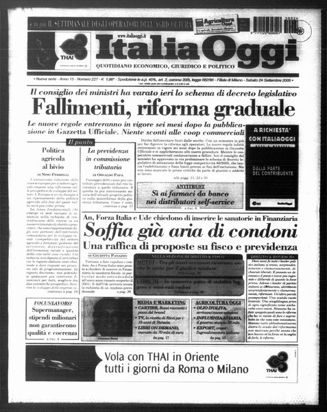 Italia oggi : quotidiano di economia finanza e politica